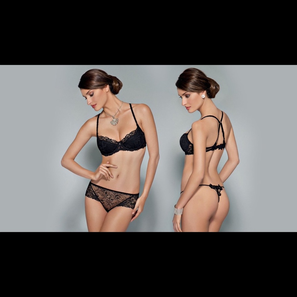 Black wired padded with cotton bra 34-36BC